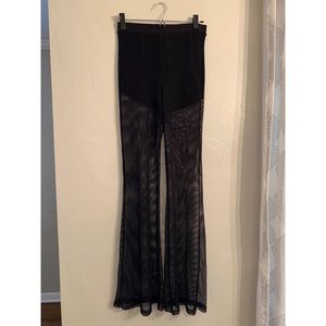 Forever 21 fishnet high-rise flare pants